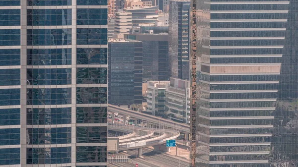 Légi Felvétel Közelről Média Város Barsha Magasságban Kerület Timelapse Dubai — Stock Fotó