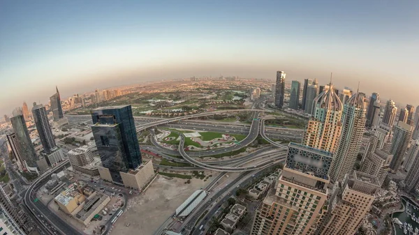 Dubai Marina Jlt Rascacielos Con Ciudad Los Medios Comunicación Largo — Foto de Stock