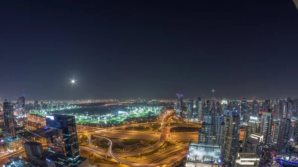 Enorme Snelweg Kruispunt Panorama Tussen Jlt District Dubai Marina Doorkruist — Stockfoto