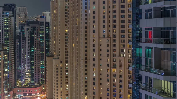 Översikt Över Jbr Och Dubai Marina Skyline Med Moderna Höghus — Stockfoto