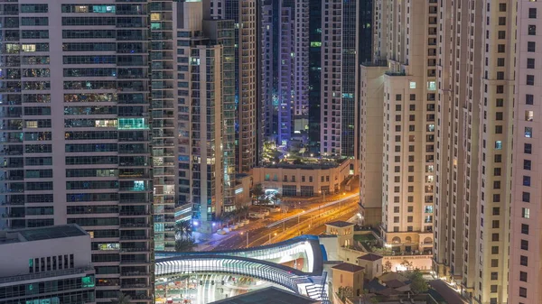 Áttekintés Jbr Dubai Marina Városkép Modern High Rise Felhőkarcolók Vízparti — Stock Fotó