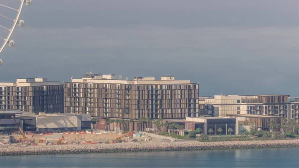 Bluewaters Ilha Com Arquitetura Moderna Construção Espaço Aéreo Timelapse Nova — Fotografia de Stock