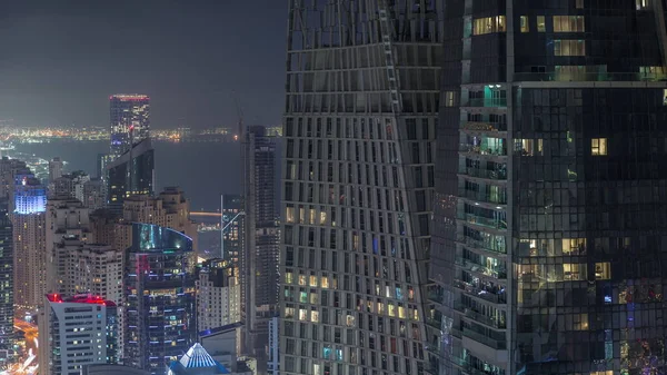 Αεροφωτογραφία Του Jbr Και Του Ντουμπάι Marina Ουρανοξύστες Και Πολυτελή — Φωτογραφία Αρχείου