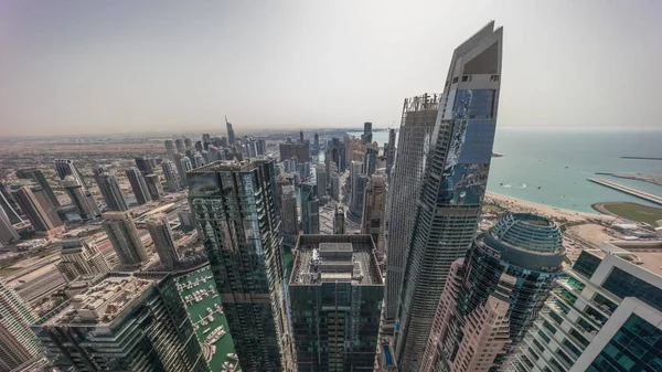 Skyline Panoramautsikt Över Dubai Marina Visar Konstgjord Kanal Omgiven Skyskrapor — Stockfoto