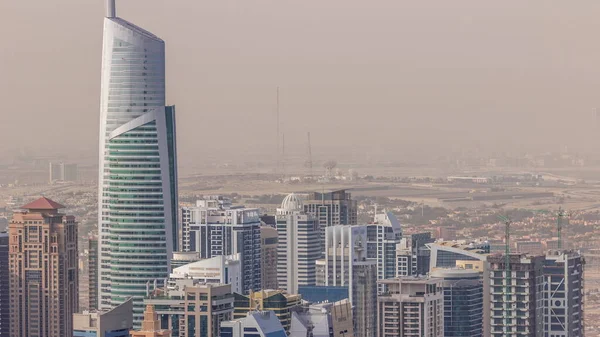 Jumeirah Lakes Towers Distrito Con Muchos Rascacielos Largo Sheikh Zayed — Foto de Stock