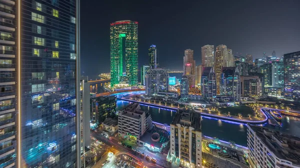 Les Gratte Ciels Dubai Marina Panorama Quartier Jbr Avec Des — Photo