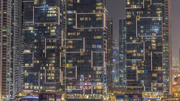 Ντουμπάι Μαρίνα Πολυτελή Τουριστική Περιοχή Κοντινή Θέα Φωτισμένους Ουρανοξύστες Και — Φωτογραφία Αρχείου