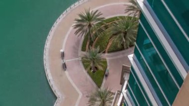 Dubai Marina 'da palmiyelerle rıhtım gezintisi..