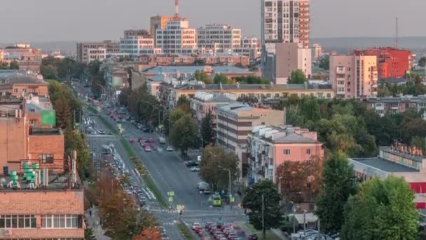 Kharkiv city panorama from above timelapse. Ukraine. — Vídeo de Stock