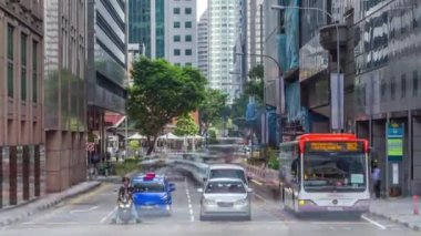 Singapur trafiği şehir merkezi timelapse.
