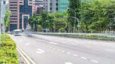 Singapur trafiği şehir merkezi timelapse.