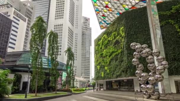 シンガポール金融センター タイムラプス hyperlapse でラッフルズ プレイスで超高層ビルの塔 — ストック動画