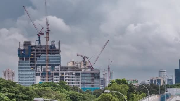 Cantiere di un grattacielo moderno a Singapore timelapse — Video Stock