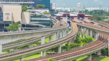 Jurong Doğu değişim metro istasyonu hava timelapse, bir büyük entegre genel ulaşım merkezi Singapur'da