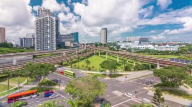 Jurong Doğu değişim metro istasyonu hava timelapse, bir büyük entegre genel ulaşım merkezi Singapur'da