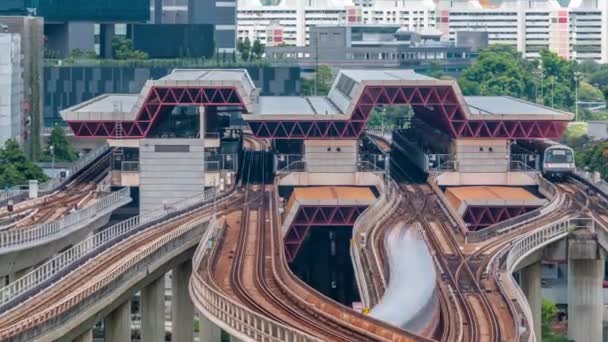 Jurong east interchange metrostation antenne timelapse, einer der wichtigsten integrierten öffentlichen verkehrsknotenpunkt in singapore — Stockvideo