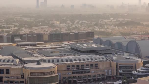 Byggnader runt Deira och bäcken i Dubai timelapse. Dubai, Förenade Arabemiraten. — Stockvideo