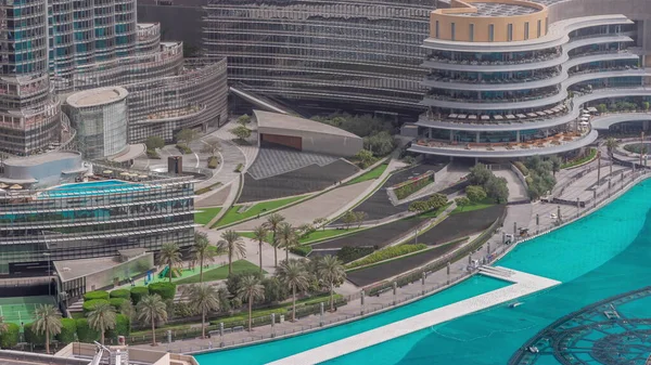 Dubai Downtown Mit Einkaufszentrum Der Nähe Von Brunnen Und Moderner — Stockfoto