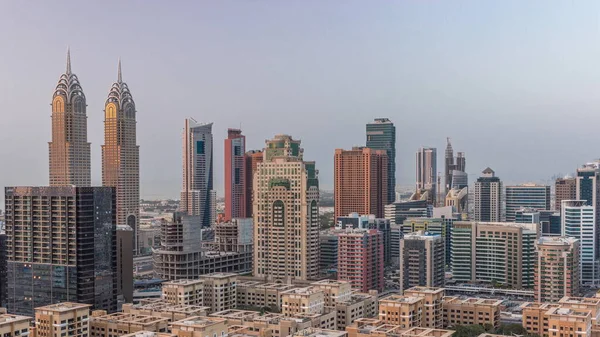 Wolkenkratzer Barsha Heights Distrikt Und Flachbauten Greens Distrikt Verstreichen Tag — Stockfoto