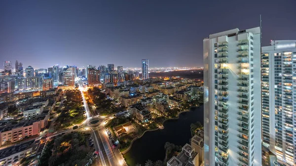 Panorama Arranha Céus Distrito Barsha Heights Edifícios Baixo Crescimento Distrito — Fotografia de Stock