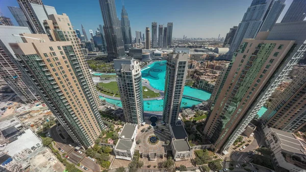 Dubaj Centrum Města Městská Krajina Shlíží Dolů Nejvyššími Mrakodrapy Kolem — Stock fotografie