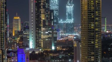 Dubai Uluslararası Finans Merkezi bölge gökdelenlerinin hava görüntüsü