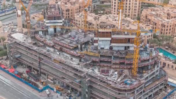 Bouwplaats in timelapse van Dubai, Verenigde Arabische Emiraten — Stockvideo