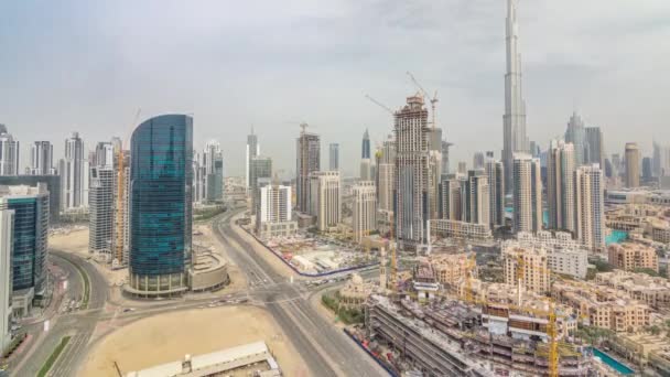 До центру Дубая з recidential вежі timelapse, вид з даху. — стокове відео