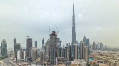 Dubai şehir merkezindeki güzel lüks hava manzaralı zaman çizelgesi, Dubai, Birleşik Arap Emirlikleri