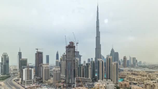 Vacker lyx Dubai centrum antenn ovanifrån timelapse, Dubai, Förenade Arabemiraten — Stockvideo