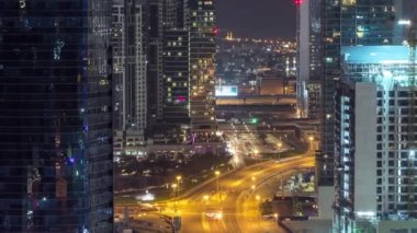 Dubai iş defne gece timelapse anteni kuleleri
