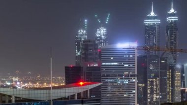 Dubai iş defne gece timelapse anteni kuleleri