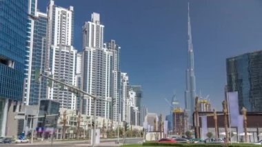 İş Körfezi ve şehir Timelapse görünümü alan Dubai
