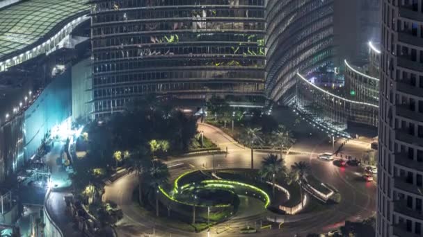 Ντουμπάι κυκλοφορίας στο Χρονοεγγραφή νύχτα με όμορφη πόλη — Αρχείο Βίντεο