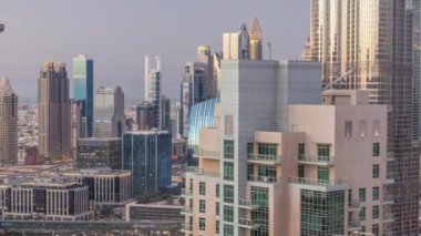 Dubai şehir merkezinde gün gece timelapse için
