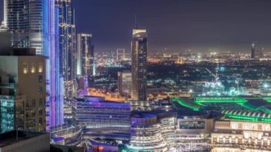 Dubai şehir gece hava timelapse