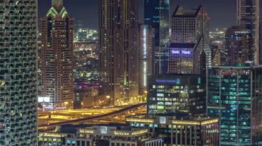 Dubai şehir gece hava timelapse