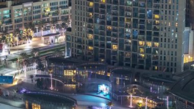 Dubai şehir gece hava timelapse