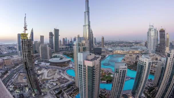 Dubai centro da cidade dia a noite timelapse — Vídeo de Stock