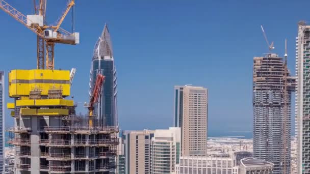 Dubai centro de la ciudad en timelapse día soleado — Vídeo de stock