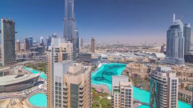 Güneşli bir gün timelapse downtown Dubai'de