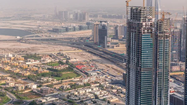 Dubai Centrum Met Grootschalige Bouw Van Een Residentieel Complex Met — Stockfoto