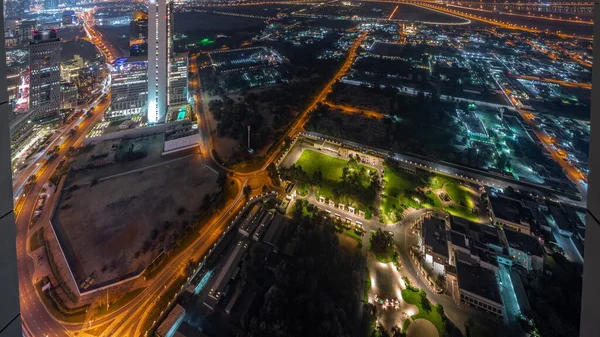 Villen Stadtteil Zabeel Mit Wolkenkratzern Auf Einem Hintergrundpanorama Während Der — Stockfoto