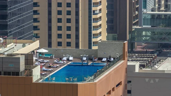 Piscina Último Piso Estacionamento Vários Andares Vista Cima Timelapse Vista — Fotografia de Stock