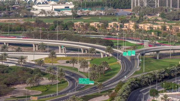 Dubai Luxury Residential District Golf Club Timelapse Aerial View Villa — Stock Photo, Image