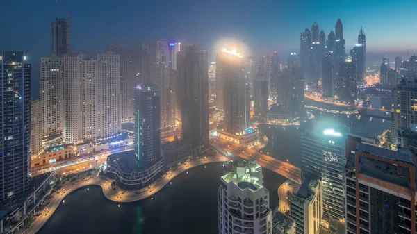 Vista Varios Rascacielos Bloque Recidencial Más Alto Dubai Marina Jbr —  Fotos de Stock