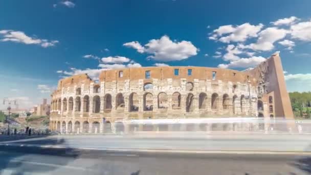 Colosseum eller Coliseum timelapse hyperlapse, även känd som Flavias amfiteater i Rom, Italien — Stockvideo