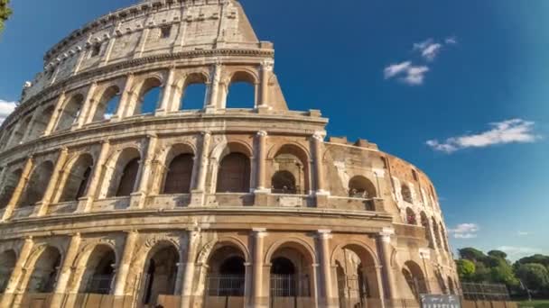 El Coliseo o Coliseo timelapse hyperlapse, también conocido como el Anfiteatro Flavio en Roma, Italia — Vídeos de Stock