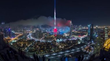 Dubai Burj Halife Yeni Yıl kutlamaları zaman aşımı ve Dubai, BAE 'deki yangın kazası.