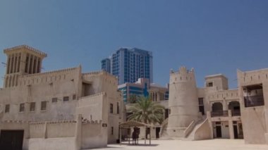 Ajman timelapse hyperlapse Müzesi'nde tarihi fort, Birleşik Arap Emirlikleri
